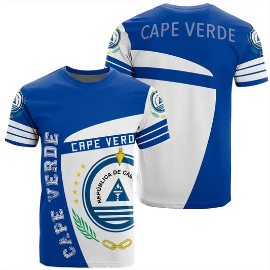 2024 Cape Verde Flag Graphic T Shirts Summer 3D Printed Sports Outdoor O'neck T-shirt Men's Short Sleeved Football New In Tops