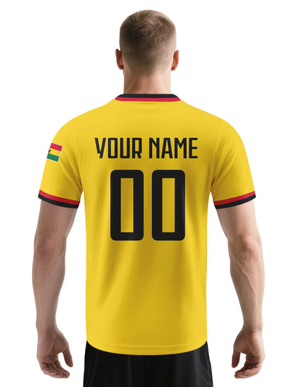Custom Ghana Football Jersey Personalized with Name Number Breathable V-neck Soccer Team Shirt for Men Youth Women