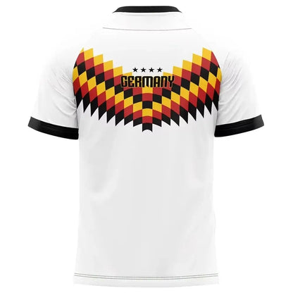 2026 Germany National Team Soccer Jersey - White with Colorful Checkered Pattern #10 Official Team Badge Ideal for Fans