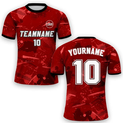 Customized Soccer Jersey Men's Fashion Short Sleeve DIY Name Number Personality Tshirt Outdoor Casual School Team Uniform Tops