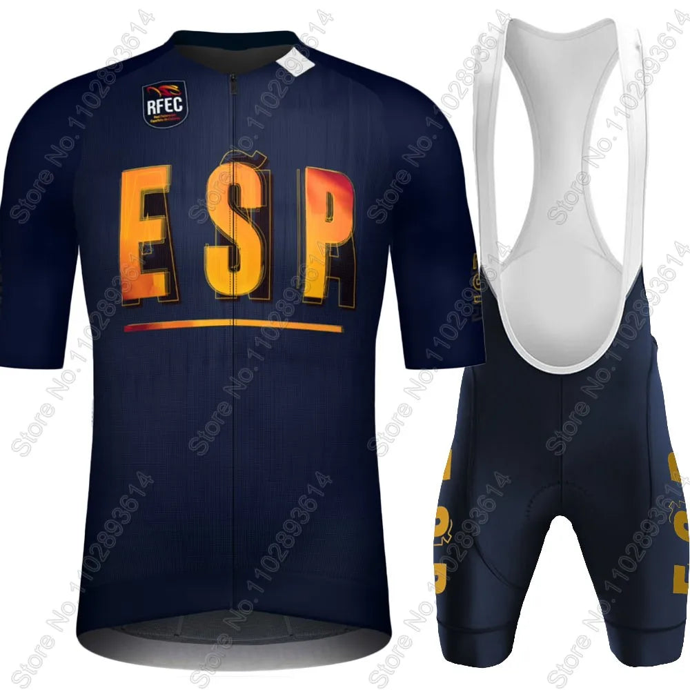 2025 Spain National Team Cycling Jersey Set Espana Flag Clothing Road Bike Shirts Suit Bicycle Bib Shorts MTB Wear Ropa