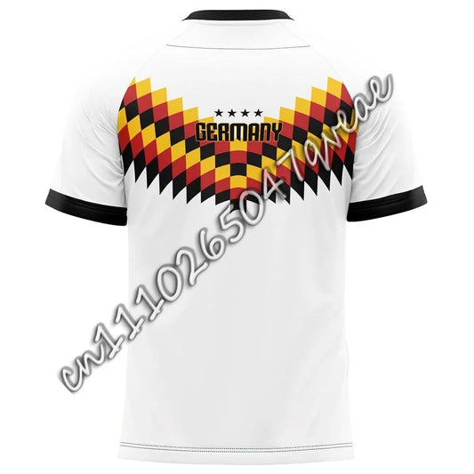 2026 Germany National Team Soccer Jersey - White with Colorful Checkered Pattern #10 Official Team Badge Ideal for Fans
