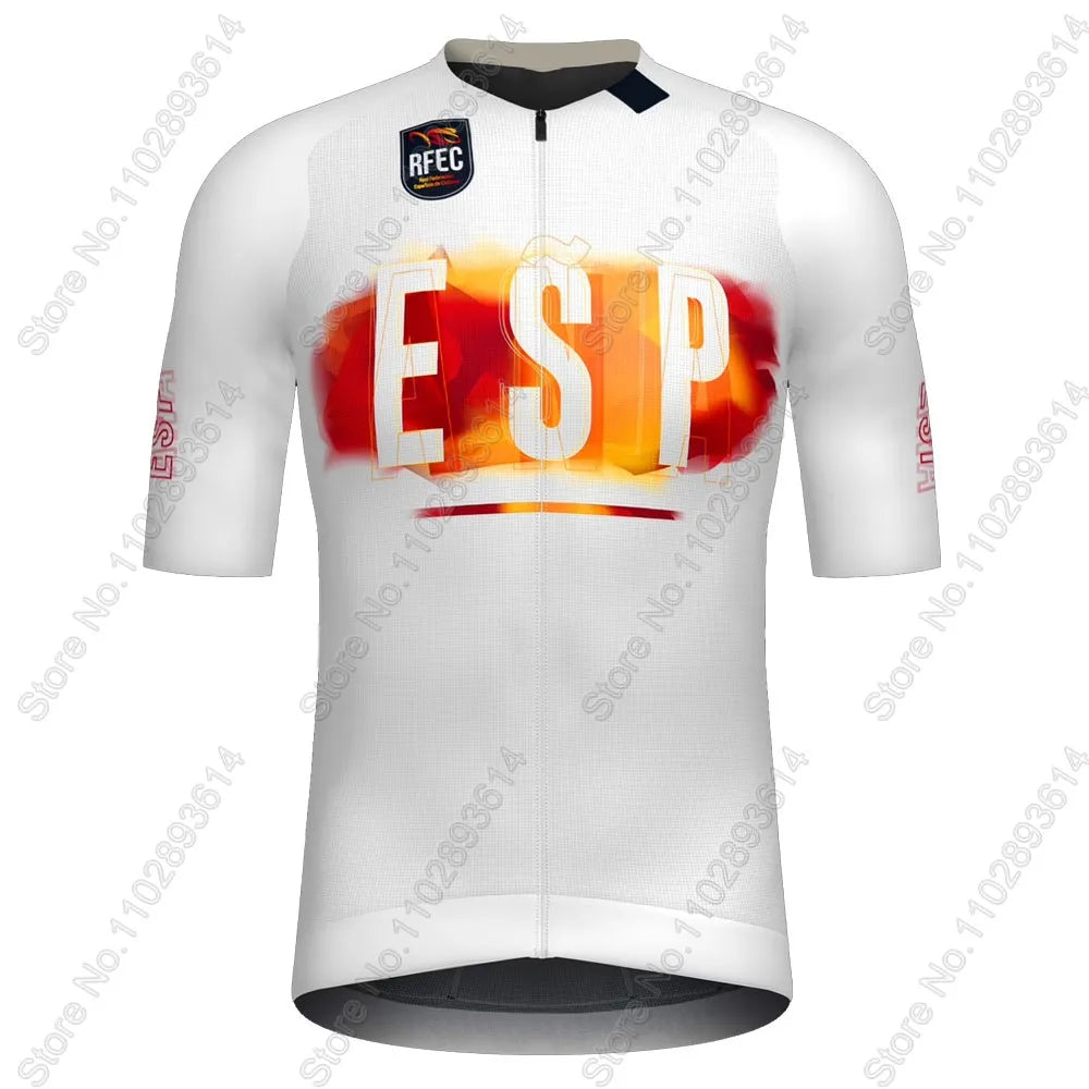 2025 Spain National Team Cycling Jersey Set Espana Flag Clothing Road Bike Shirts Suit Bicycle Bib Shorts MTB Wear Ropa