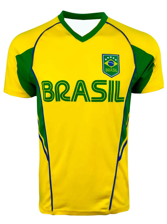 Brazil National Soccer Team Sports Jersey Top Loose Fast Drying Breathable Short Sleeved Summer Men's Outdoor Fitness T-shirt