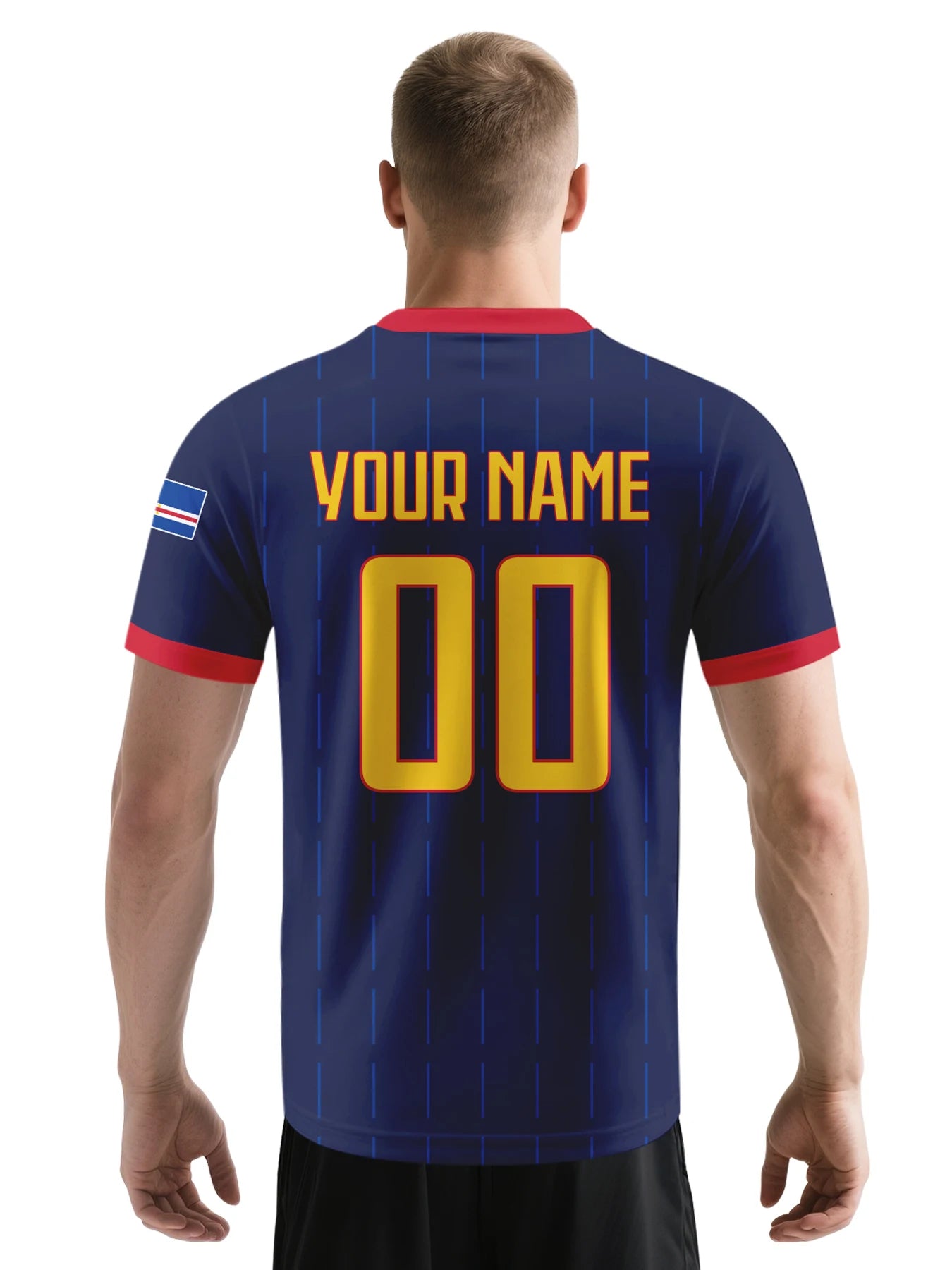 Custom Cabo Verde Soccer Jersey Personalized Name Number Breathable V-neck Football National Team Shirt for Men Youth Women
