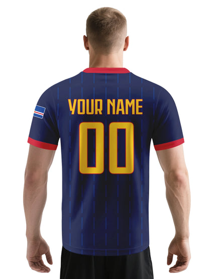 Custom Cabo Verde Soccer Jersey Personalized Name Number Breathable V-neck Football National Team Shirt for Men Youth Women