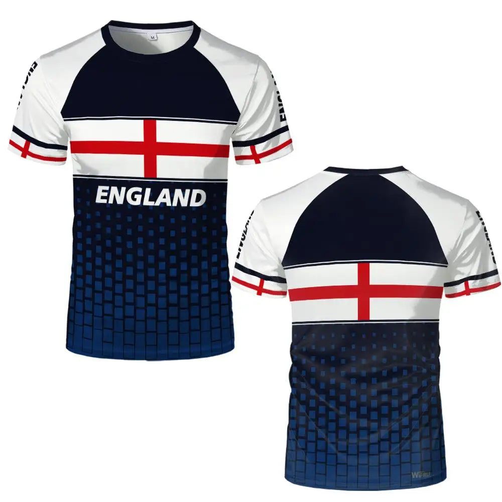 2026 New England Flag Soccer Jersey Fashion Streetwear Casual T Shirt Men Women O Neck Short Sleeve Football Training Tops