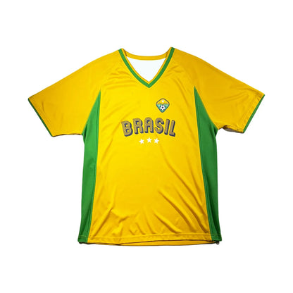 Brazil National Soccer Team Sports Jersey Top Loose Fast Drying Breathable Short Sleeved Summer Men's Outdoor Fitness T-shirt
