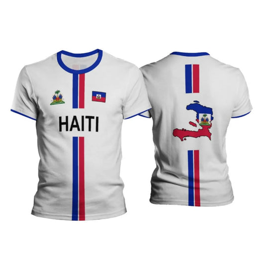 Haiti Football T Shirts Men Women Sports T-shirt Haitian Flag Oversized Tops Unisex Casual Graphic Tees Tops Y2k Streetwear Gift