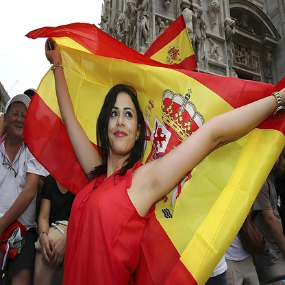 90x150cm Spain Flag Super Poly Football Big Flag for Indoor And Outdoor Celebration