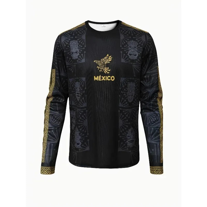 Mexican Men S Soccer Soccer Jersey Shirt Goalkeeper Professional Training Wear Adult Long Sleeve Athleisure Wear Activity Top