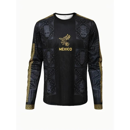 Mexican Men S Soccer Soccer Jersey Shirt Goalkeeper Professional Training Wear Adult Long Sleeve Athleisure Wear Activity Top