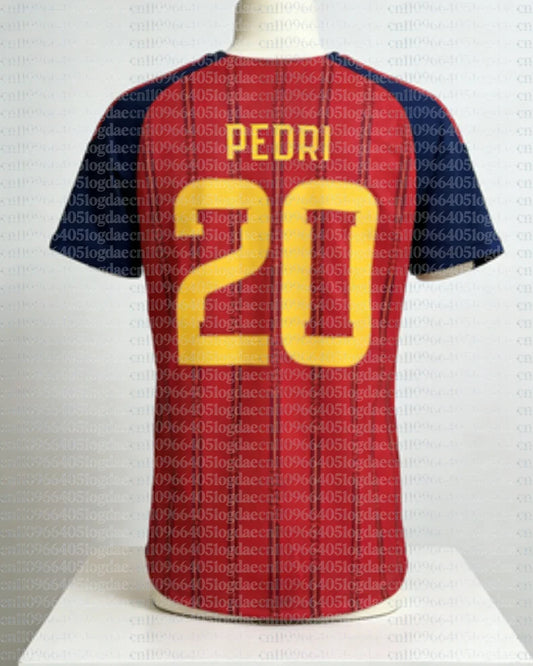 2026 Football Spain Jersey Home Player Edition Football Jersey 20 Sport Top Quick Drying Breathable Sports T-shirt