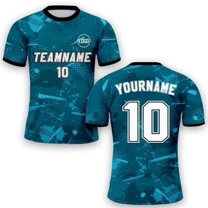 Customized Soccer Jersey Men's Fashion Short Sleeve DIY Name Number Personality Tshirt Outdoor Casual School Team Uniform Tops