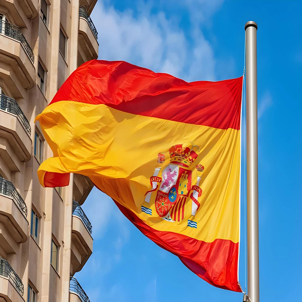 90x150cm Spain Flag Super Poly Football Big Flag for Indoor And Outdoor Celebration