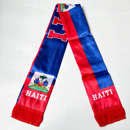2026 Country Flag Scarf - Double-sided Printed Satin with Tassels