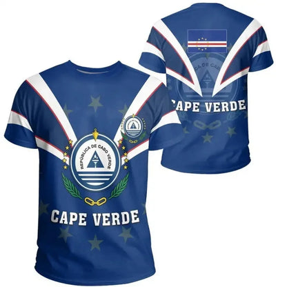 Cape Verde National Flag Emblem Print T-shirt For Men Vert Caboverde Short Sleeve T Shirt Bandana Vert Celebration Tees Top