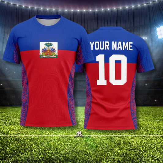 2026 New Haiti Football T-shirts Sports Casual Haitian Soccer Jersey Free Custom Diy Name Tees Gifts Wholesale Sports T Shirts