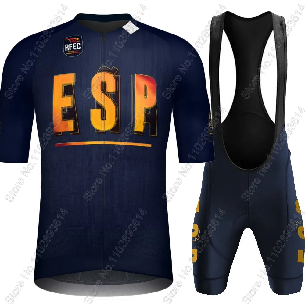 2025 Spain National Team Cycling Jersey Set Espana Flag Clothing Road Bike Shirts Suit Bicycle Bib Shorts MTB Wear Ropa
