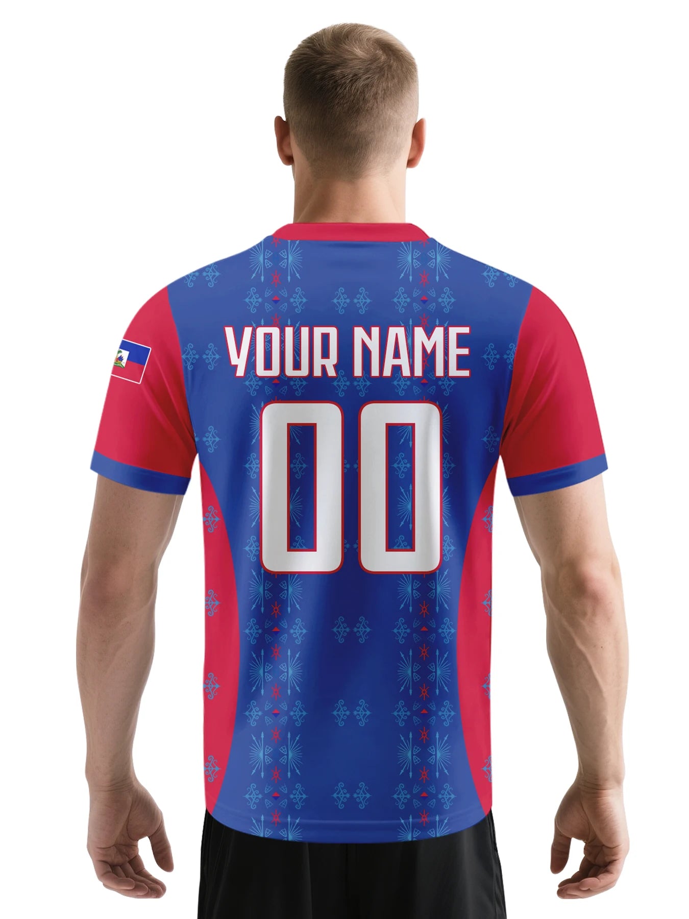 Custom Haiti Football Jersey Personalized with Name Number V-neck Soccer National Team Shirt for Men Youth Women