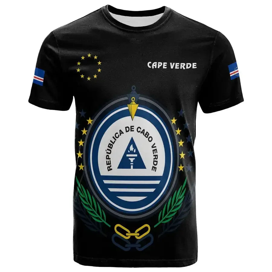 2024 Cape Verde Flag Graphic T Shirts Summer 3D Printed Sports Outdoor O'neck T-shirt Men's Short Sleeved Football New In Tops