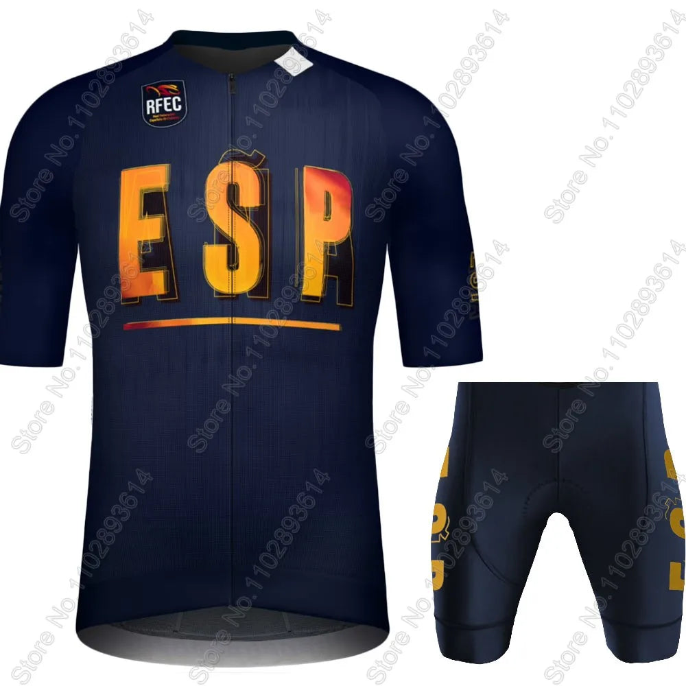 2025 Spain National Team Cycling Jersey Set Espana Flag Clothing Road Bike Shirts Suit Bicycle Bib Shorts MTB Wear Ropa